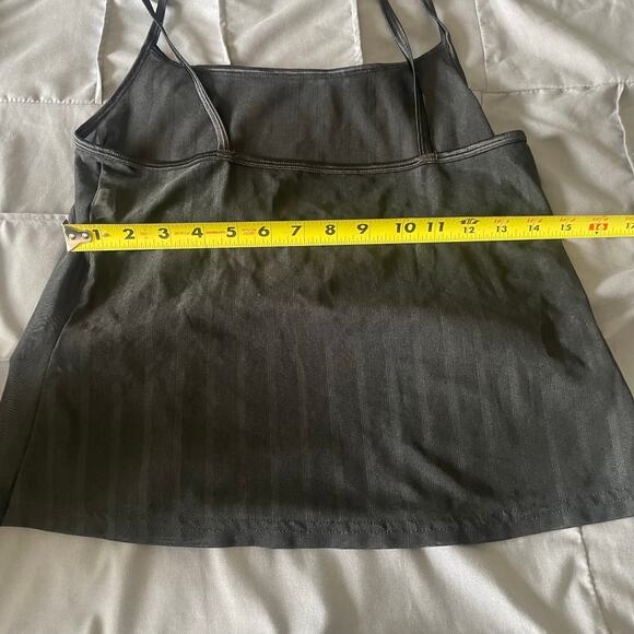 Warner's Vintage Sheer Black Striped Romantic Camisole Lingerie Tank Top Sz L - Picture 6 of 7